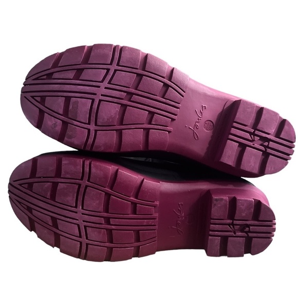 Joules Black & Hot Pink Floral Wellibob Chelsea Rain Boot Women’s Size 5 - Picture 4 of 6